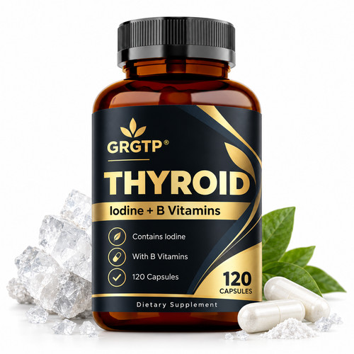 Thyroid iodine b vitamins - thyroid, +
